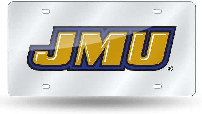 James Madison University Dukes Premium Laser Tag License Plate, Mirrored Acrylic Inlaid, 6x12 Inch