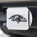 Baltimore Ravens Hitch Cover Solid Metal with Raised Chrome Metal Emblem 2" Square Type III