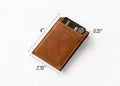 Baltimore Ravens Premium Brown Leather Wallet, Front Pocket Magnetic Money Clip, Laser Engraved, Vegan