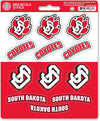 University of South Dakota Coyotes 12-Piece Mini Decal Sticker Set, 5x6 Inch Sheet, Gift for football fans for any hard surfaces around home, automotive, personal items