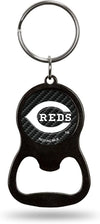 Cincinnati Reds Premium Solid Metal Keychain Bottle Opener, Carbon Fiber Design
