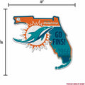 Miami Dolphins Pennant State Shape 18 Inch Soft Felt