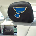 St Louis Blues Premium Auto Head Rest Covers, Black, Embroidered, 14x10 inch, Elastic, 2-Piece