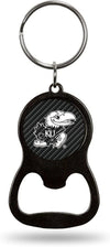 University of Kansas Jayhawks Premium Solid Metal Keychain Bottle Opener, Carbon Fiber Design