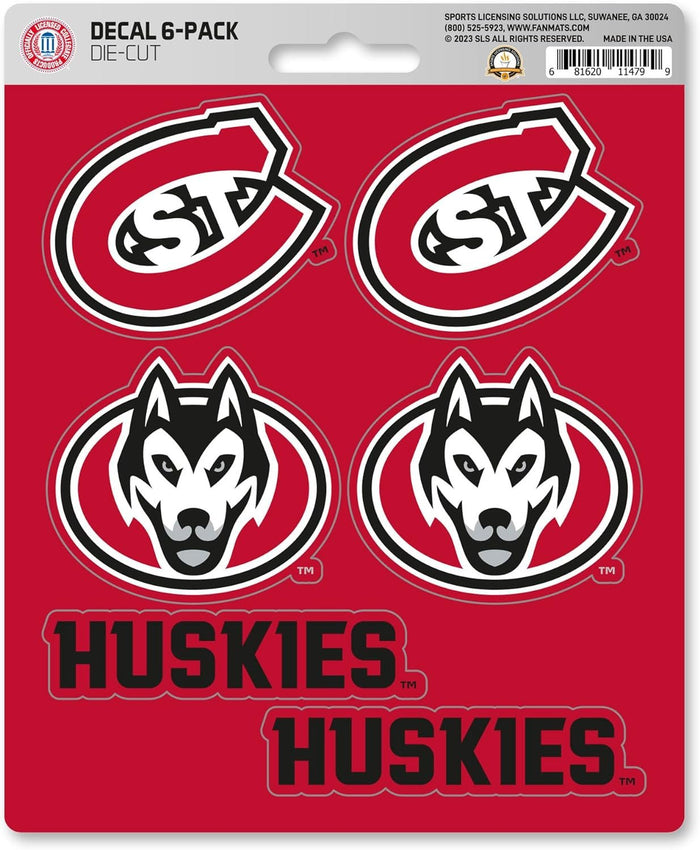 St Cloud State University Huskies 6-Piece Decal Sticker Set, 5x6 Inch Sheet, Gift for football fans for any hard surfaces around home, automotive, personal items by Fielders Choice