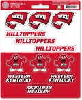 Western Kentucky University Hilltoppers 12-Piece Mini Decal Sticker Set, 5x6 Inch Sheet, Gift for football fans for any hard surfaces around home, automotive, personal items by Fielders Choice