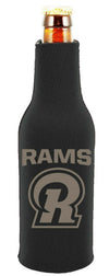 Los Angeles Rams 2-PACK Zipper BOTTLE Tonal Black Koozie Neoprene Holder Cooler