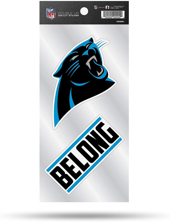 Carolina Panthers Double Up Die Cut 2-Piece Sticker Sheet