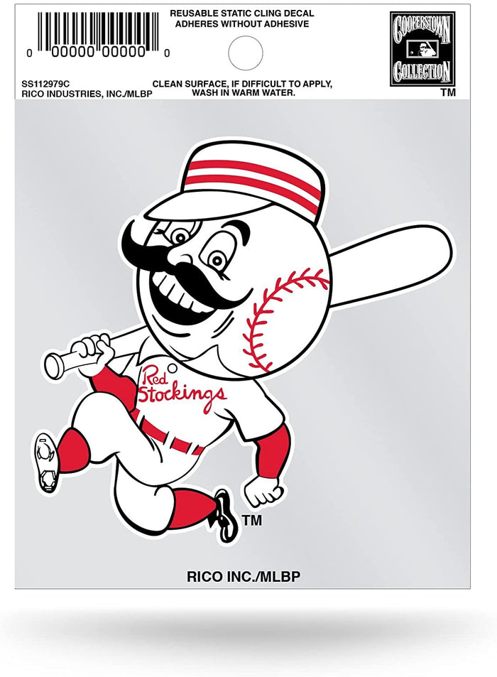 Cincinnati Reds 3 Inch Flat Static Cling Decal Cooperstown Retro Logo