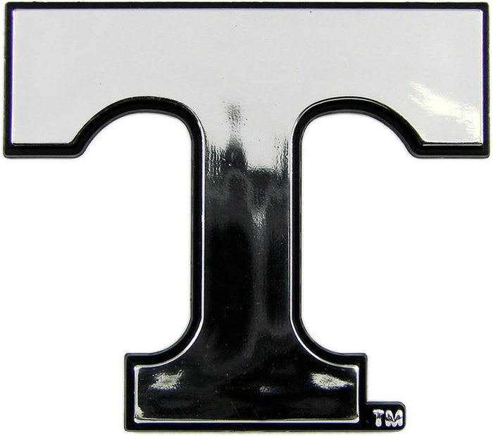 University of Tennessee Volunteers Silver Chrome Color Auto Emblem Molded Raised Adhesive Tape Backing