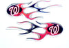 Washington Nationals W 2-Pack Drip Molded Plastic Raised Flame Flames Decal Emblem Sticker Baseball