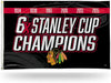 Chicago Blackhawks 3x5 Feet Flag Banner, 6X Time Champions, Metal Grommets, Outdoor House