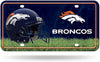 Denver Broncos Metal Auto Tag License Plate, Field Design, 6x12 Inch