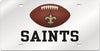 New Orleans Saints Premium Laser Cut Tag License Plate, Football, Mirrored Acrylic Inlaid, 6x12 Inch