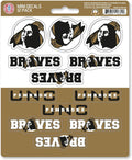 University of North Carolina Pembroke Braves 12-Piece Mini Decal Sticker Set, 5x6 Inch Sheet, Gift for football fans for any hard surfaces around home, automotive, personal items by Fielders Choice