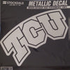Texas Christian Horned Frogs TCU 12" Large Silver Metallic Vinyl Auto Decal University Of