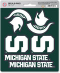 Michigan State University Spartans 6-Piece Decal Sticker Set, 5x6 Inch Sheet, Gift for football fans for any hard surfaces around home, automotive, personal items by Fielders Choice
