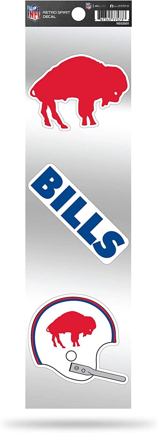 Buffalo Bills NFL 3-Piece Retro Spirit Decals, Team Color, Size of Individual Decals Will Vary by Fielders Choice
