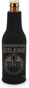 Edmonton Oilers 2-Pack Zipper Bottle Tonal Black Beverage Insulator Neoprene Holder Cooler Hockey