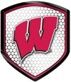 University of Wisconsin Badgers High Intensity Reflector, Shield Shape, Raised Decal Sticker, 2.5x3.5 Inch, Home or Auto, Full Adhesive Backing