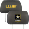 United States Army Military Pair of Premium Auto Head Rest Covers, Embroidered, Black Elastic, 14x10 Inch