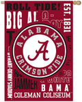 University of Alabama Crimson Tide Fan Premium Double Sided Banner Flag, Fan Rules Design, 28 x 44 Inches