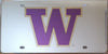 University of Washington Huskies Premium Laser Cut Tag License Plate, Mirrored Acrylic Inlaid, 6x12 Inch
