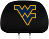 West Virginia University Mountaineers Premium Pair of Auto Head Rest Covers, Black, Elastic, 10x14 Inch