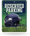 Seattle Seahawks Premium Metal Wall Parking Sign, 8.5x11 Inch, Primary Design, Great for Man Cave, Bed Room, Office, Home Decor