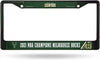 Milwaukee Bucks 2021 Champions Premium Green Metal License Plate Frame Tag Cover, 12x6 Inch