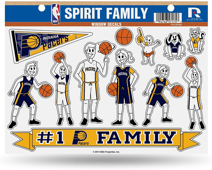 Indiana Pacers Family Decals Sticker Sheet, 8x11 Inch