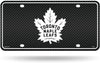 Toronto Maple Leafs Metal Auto Tag License Plate, Carbon Fiber Design, 6x12 Inch