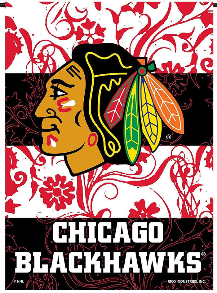 Chicago Blackhawks Premium Double Sided Garden Flag Banner, 13x18 Inch, Display Pole Sold Separately