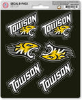 Towson University Tigers 6-Piece Decal Sticker Set, 5x6 Inch Sheet, Gift for football fans for any hard surfaces around home, automotive, personal items by Fielders Choice