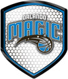 Orlando Magic High Intensity Reflector, Shield Shape, Raised Decal Sticker, 2.5x3.5 Inch, Home or Auto, Full Adhesive Backing