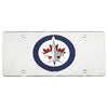 Winnipeg Jets Premium Laser Cut Tag License Plate, Mirrored Acrylic Inlaid, 12x6 Inch