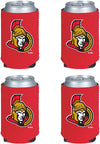 Ottawa Senators 4-Pack of 12oz Drink Can Cooler Insulated Neoprene Beverage Holder, Logo Design