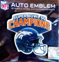 Denver Broncos Acrylic Auto Emblem, Super Bowl 50 Champions, Raised Decal, 3 Inch