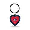 Columbus Blue Jackets Metal Keychain, Team Color Rhinestone Heart