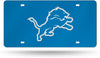 Detroit Lions Premium Laser Cut Tag License Plate, Mirrored Acrylic Inlaid, 6x12 Inch