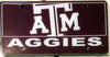 Texas A&M University Aggies Laser Tag License Plate, Mirrored Acrylic, Printed, 12x6 Inch