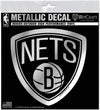 Brooklyn Nets 6 Inch Decal Sticker, Metallic Chrome Shimmer Design