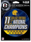 Notre Dame Fighting Irish 5" Decal Sticker 11X Time Champions Flat Vinyl Auto Emblem University of