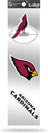 Arizona Cardinals NFL 3-Piece Retro Spirit Decals, Team Color, Size of individual decals will vary