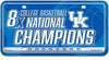 University of Kentucky Wildcats Metal Auto Tag License Plate, 8-Time Champions, 6x12 Inch