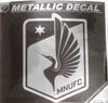 Minnesota United 6 Inch Decal Sticker, Metallic Chrome Shimmer Design, Vinyl Die Cut, Auto Home
