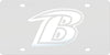 Baltimore Ravens Premium Laser Cut Tag License Plate, Frost Design, Mirrored Acrylic Inlaid, 12x6 Inch