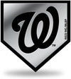 Washington Nationals Auto Emblem, Silver Chrome Color, Raised Molded Plastic, 3.5 Inch, Adhesive Tape Backing