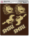 Southwest Minnesota State University Mustangs 6-Piece Decal Sticker Set, 5x6 Inch Sheet, Gift for football fans for any hard surfaces around home, automotive, personal items by Fielders Choice