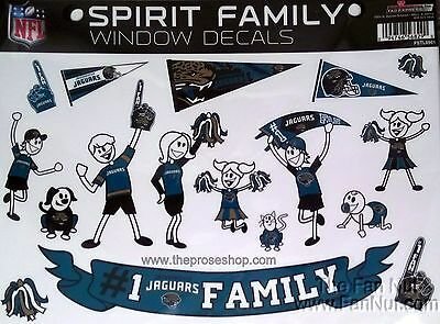 Jacksonville Jaguars Jags Family Spirit LARGE Window Decal Sheet NFL Football by Fielders Choice